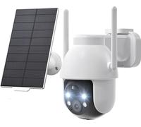 ZREE Caméra de surveillance extérieure Batterie - Caméra 2K Surveillance Extérieure Solaire 360° WLAN Caméra Extérieure Sans Fil avec Vision Nocturne Couleur, PIR