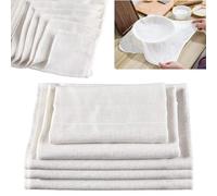 zrfgbxim 5 Pcs Etamine Alimentaire, Toile à Fromage Filtre Alimentaire, 50 x 50 cm Étamines à Fromage, Mousseline Tissu en Coton Non Blanchi, Tissu Filtrant Réutilisable pour Filtrer Tofu Jus Thé Lait