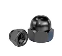 ZS Hardware Écrous borgnes noirs en acier inoxydable 304, aveugle à dôme décoratif M3-M20(M6 30pcs)