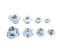 ZS Hardware Écrous en T à quatre dents en acier M4-M12, 10 pièces, vis de connecteur de meubles(20pcs M5x6mm)