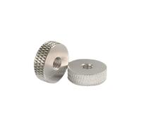 ZS Hardware Écrous plats de jauge de verrouillage de réglage rond antidérapant serré à la main M3 M4 M5(10pcs Silver,D24 M3)