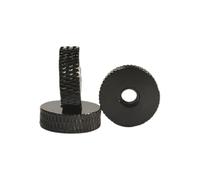 ZS Hardware Écrous plats de jauge de verrouillage de réglage rond antidérapant serré à la main M3 M4 M5(10pcs Black,D24 M3)