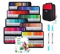ZSCM Feutres Lettering Pinceau, 160 couleurs Marqueurs à Double Pointe Fine Brush Pen Permanents pour Adulte, Livres de coloriage, Croquis, Calligraphie et Dessins, Lettering…