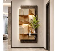 ZSCNYHMT Art Mural LED 3D avec télécommande, décoration texturée en grès, végétation Artificielle et Lapin, décoration Murale Minimaliste pour Salon, Chambre et Couloir(D,27.5 * 55.1in)