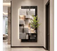 ZSCNYHMT Art Mural LED 3D avec télécommande, décoration texturée en grès, végétation Artificielle et Lapin, décoration Murale Minimaliste pour Salon, Chambre et Couloir(C,15.7 * 31.5in)