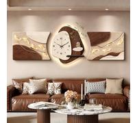 ZSCNYHMT Décoration Murale 3D LED avec télécommande et Horloge - Paysage Texture grès Fait Main, Tableau Lumineux pour Salon, Chambre