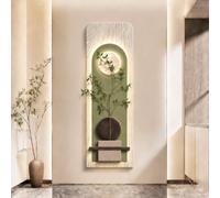 ZSCNYHMT Décoration Murale 3D LED Lumineuse avec télécommande, Art Mural en grès Sable texturé wabi-sabi, déco Murale Salon Chambre entrée Couloir(D,19.7 * 59in)