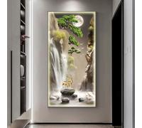 ZSCNYHMT Décoration Murale LED 3D, Peinture Artistique en Cristal Porcelaine Paysage, Alimentation Plug-in avec télécommande, luminaire Mural décoratif Salon Couloir entrée(E,35.4 * 70.9in)