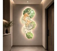 ZSCNYHMT LED Wall Art 3D Wall Decor Prise Secteur télécommande décor Mural Lumineux Cristal Porcelaine Artisanat décoration 3D pour Salon Couloir Chambre Paysage(C,15.7 * 31.5in)