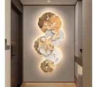 ZSCNYHMT LED Wall Art 3D Wall Decor Prise Secteur télécommande décor Mural Lumineux Cristal Porcelaine Artisanat décoration 3D pour Salon Couloir Chambre Paysage(A,35.4 * 70.8in)