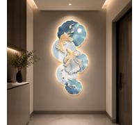 ZSCNYHMT LED Wall Art 3D Wall Decor Prise Secteur télécommande décor Mural Lumineux Cristal Porcelaine Artisanat décoration 3D pour Salon Couloir Chambre Paysage(B,23.6 * 47.2in)