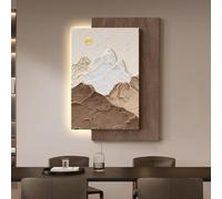 ZSCNYHMT Peinture Murale LED 3D décorative avec télécommande, luminescente, Design Paysage en Pierre sableuse Minimaliste pour Salon Chambre Couloir Moderne(B,27.5 * 39.4in)