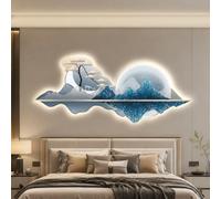 ZSCNYHMT Peinture Murale LED 3D Lumineuse, Tableau paysager Montagne en Porcelaine Cristal illuminé, décoration Murale à Douce Lueur avec télécommande pour Salon entrée Couloir(B,23.6 * 59in)