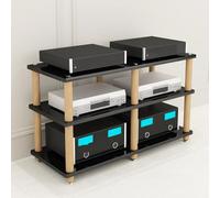 ZSCNYHMT Rack Audio, Support Média 2-4 Niveaux pour Équipements Home Cinéma | Double espace de rangement, étagères multi-niveaux, organisation audio, pour studio d'enregistrement
