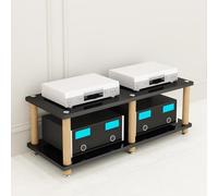 ZSCNYHMT Rack Audio, Support Média 2-4 Niveaux pour Équipements Home Cinéma | Double espace de rangement, étagères multi-niveaux, organisation audio, pour studio d'enregistrement