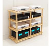 ZSCNYHMT Rack Audio, Support Média 2-4 Niveaux pour Équipements Home Cinéma | Double espace de rangement, étagères multi-niveaux, organisation audio, pour studio d'enregistrement