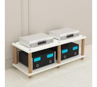 ZSCNYHMT Rack Audio, Support Média 2-4 Niveaux pour Équipements Home Cinéma | Double espace de rangement, étagères multi-niveaux, organisation audio, pour studio d'enregistrement