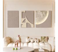 ZSCNYHMT Tableau Lumineux Mural 3D LED avec télécommande, décor Style Wabi-sabi Texture grès Lumineux pour Salon, Chambre, Salle à Manger