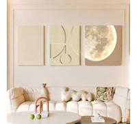 ZSCNYHMT Tableau Lumineux Mural 3D LED avec télécommande, décor Style Wabi-sabi Texture grès Lumineux pour Salon, Chambre, Salle à Manger