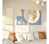 ZSCNYHMT Tableau Lumineux Mural 3D LED avec télécommande, décor Style Wabi-sabi Texture grès Lumineux pour Salon, Chambre, Salle à Manger