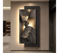 ZSCNYHMT Tableau Mural 3D LED Lumineux avec télécommande, Tableau décoratif à Texture grès, décoration Murale 3D texturée pour Paysage Salon, Chambre et Couloir(B,27.5 * 55.1in)