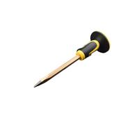 ZSjing Ciseau de Tailleur de Pierre, ciseau de Protection des Mains, Acier allié au tungstène, Outil de Casse de Pierre, tête Plate, ciseau Pointu, Outils à Main, Couteau à découper(Round Handle Tip)