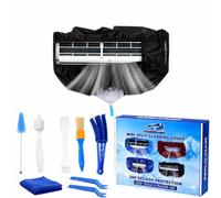 ZSPLIT-MAIR Kit de nettoyage climatisation 360° professionnel pour climatiseur split et mural, housse de nettoyage avec accessoires pour un nettoyage maison facile (Noir, M)