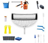 ZSPLIT-MAIR Kit de Nettoyage climatisation Panneaux latéraux Double Face, Housse climatiseur imperméable en épais pour climatiseur Split Mural - Noir-Blanc, Taille S