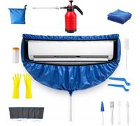 ZSPLIT-MAIR Kit de Nettoyage climatisation Panneaux latéraux Double Face, Housse climatiseur imperméable en épais pour climatiseur Split Mural - Bleu, Taille 4XL