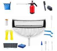 ZSPLIT-MAIR Kit de Nettoyage climatisation Panneaux latéraux Double Face, Housse climatiseur imperméable en épais pour climatiseur Split Mural - Noir-Blanc, Taille XS