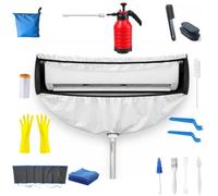 ZSPLIT-MAIR Kit de Nettoyage climatisation Panneaux latéraux Double Face, Housse climatiseur imperméable en épais pour climatiseur Split Mural - Noir-Blanc, Taille 4XL