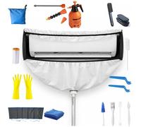 ZSPLIT-MAIR Kit de Nettoyage climatisation Panneaux latéraux Double Face, Housse climatiseur imperméable en épais pour climatiseur Split Mural - Noir-Blanc, Taille 3XL