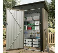 Zstar Abri Adossé Métal Porte Verrouillable Toit Anti-UV Bleu Marine