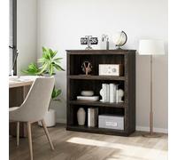 Zstar Bibliothèque 5 Étagères 80 x 31 x 101,5 cm Chêne, pour Salon | Fini Chêne Foncé | Coins En Fer | Basse Et Compacte | Socle Stable | Bureau Et Coin Lecture