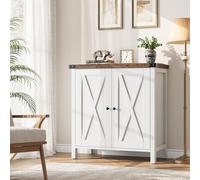 Zstar Buffet vaisselier Ferme Plateau Marron Caisson Blanc | console polyvalente pour salle à manger, salon, entrée, cuisine et aménagement de coffee-bar