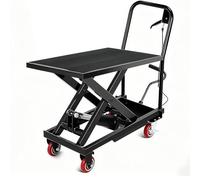 Zstar Chariot Table élévatrice Hydraulique à Ciseaux Manuelle 227kg | jusqu'à 72cm - roulettes pivotantes freinées PU -Pompe à Pédale- Plateau Acier Antidérapant