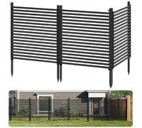 Zstar Clôture 3 panneaux noir sans creuser anti-regards | Structure métallique anti-rouille, 3 panneaux 122×90 cm,cache-climatiseur, poubelle, pompe piscine et séparation jardin