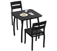 Zstar Ensemble Salle à Manger 3 pièces pour 2 Personnes - Table carrée compacte, Structure Tube métal Noir, chaises rembourrées - Idéal Cuisine, Appartement ou Petit Espace - Coussin Doux, Coloris