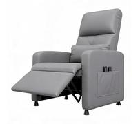 Zstar Fauteuil relax électrique massant et chauffant pour salon - Dossier haut, repose-pieds allongé, ports USB, 2 porte-gobelets, poches latérales, assise ergonomique en similicuir - Idéal personnes