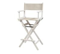 ZStyle Chaise de réalisateur pliable légère et portable, pour bureau, hôtel, restaurant, maison, porche, bar, maquillage, bois de hêtre, tissu haute qualité pour maquillage (blanc - tissu brut)