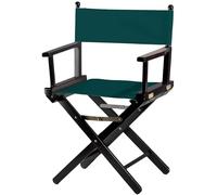 ZStyle Chaise de réalisateur pliante en bois, 90 cm de hauteur, 54 cm de large, 48 cm de profondeur, noire (fond noir - toile verte)