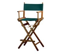 ZStyle Chaise Réalisateur Tabouret Pliable Léger Portable Directeur Make Up Hôtel Restaurant Maison Véranda Bar Maquillage Bois De Hêtre Tissu Haut Maquilleur (Fond acajou - Toile verte)
