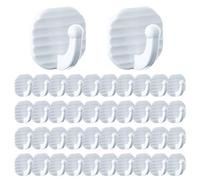 ZSUIQIN 40 Pces Crochets Autocollants,pour Cuisine & Salle de Bains (Blanc) | Se colle facilement sur mur ou porte, 3,4×3,4cm. Dos adhésif en mousse, texture ondulée antidérapante. Tient vêtements, clés
