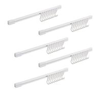 ZSUIQIN 5 Pièces Porte Ustensiles de Cuisine, Crochet Mural Mobile pour Ustensiles de Cuisine, Barre cuisine avec 50 crochets, pour ustensiles de cuisine - 30cm (Blanc)