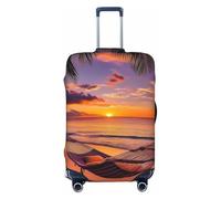 ZSUUGJ Hamac de plage coucher de soleil élastique, protection de bagages, anti-poussière et résistant aux rayures, housse de voyage pour valises de 45,7 à 81,3 cm, Noir , M