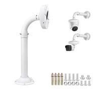 ZT-NET Support Poteau Ajustable 30-60cm pour Caméra IP CCTV - Base 6 Pouces en Métal Solide avec Revêtement par Pulvérisation - Système de Montage pour Surveillance Extérieure