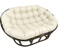 ZTGL Coussin Double Fauteuil Papasan, Impermeable Coussin Fauteuil Papasan Ovale, Gros et Epais Coussin Fauteuil Rotin Exterieur, Coussin Fauteuil Suspendu Oeuf Jardin Exterieur,Beige,170x120cm