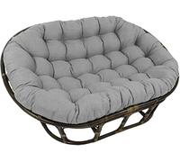 ZTGL Coussin Double Fauteuil Papasan, Impermeable Coussin Fauteuil Papasan Ovale, Gros et Epais Coussin Fauteuil Rotin Exterieur, Coussin Fauteuil Suspendu Oeuf Jardin Exterieur,Gris,170x120cm