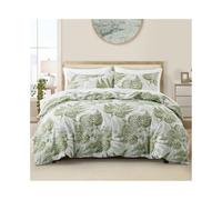 ZTHYSHOZ Parure de lit 3 pièces avec Housse Couette et Motif fougères Vertes, Douce Facile d'entretien, réversible Bedding