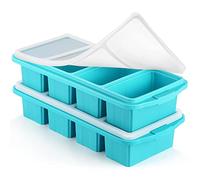 Ztomine Plateau de congélation en silicone avec couvercle - Moules alimentaires en silicone pour congélateur - Grand bac à glaçons, récipient de congélation en silicone, congélation et conservation de
